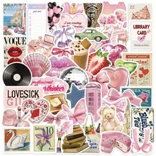 50 Sheets Junk Journal Scrap Graffiti Stickers Decoration Planner Stationery Suitcase Note Waterproof Stickers - 1 - 查看 1