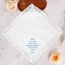 Wedding Handkerchiefs Something Blue For Bride, Mother Of The Bride Gifts Embroidered Lace Keepsake Bridal Hankies - Mẹ của cô dâu - Xem 8