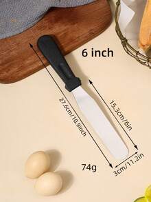 1pc 6"/8"/10" Stainless Steel Cake Knife, Cake Cream Scraper, Multiple Sizes Available, Suitable For Baking - Multicolor - View 2