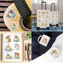 50 Peças Adesivos Impermeáveis de Grafite de Sapo Cartoon, Adequados para Motocicletas, Carros, Laptops, Capas de Telefone Celular, Malas, Garrafas de Água, Malas, Skates e Capacetes, Adesivos Decorativos, Adesivos Decorativos de Conta Manual Sem Emendas DIY - Multicolorido - Visão 9