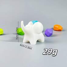 Statuetta di elefante stampata in 3D, decorazione domestica creativa, ornamento elegante e minimalista per scrivania d'ufficio, carino - Bianco - Visualizzare 7