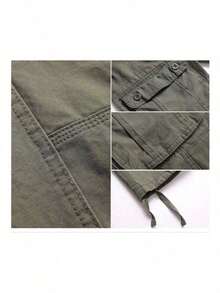 Pantalón de exterior informal y versátil Corte relajado, múltiples bolsillos - Verde militar - Ver 9