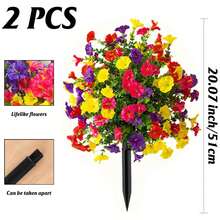 Cây giả hình cầu Ipomoea, chống tia UV, màu sắc tươi tắn, hoa giả trông như thật, có đế, thích hợp cho chậu cây, hiên nhà, sân thượng, sân vườn, vật dụng thiết yếu cho nhà mới. - Nhiều màu - Xem 13