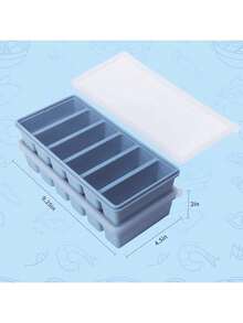 1 khay đông lạnh bằng silicon có nắp, 6 ngăn, kích thước 1/2 cốc, khuôn đông lạnh đá viên và nước sốt, hộp đựng thực phẩm tái sử dụng để chuẩn bị bữa ăn và sắp xếp nhà bếp. - Nhiều màu - Xem 3