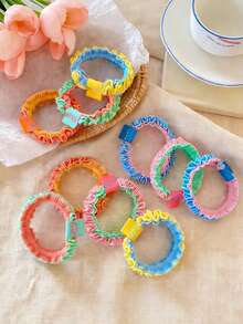 6pcs Women Tie-Dye Floral Hair Scrunchies, Fresh & Sweet Hair Accessories Suitable For Daily Wear Head Woman Accessories