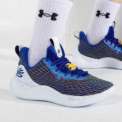  Under Armour Curry Spawn FloTro Round Toe Snörning Stötdämpande och Slitstarka Mellanstora Basketskor, Unisex, Grön och Vit