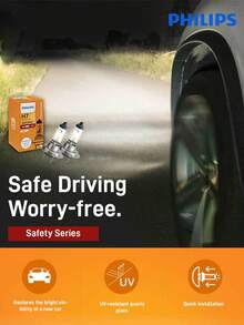 PHILIPS High Brightness Halogen Lamp, Made Of UV-Resistant Quartz Glass, High Pressure & Heat Resistant, Bright Light Without Glare, Plug And Play - A - View 1