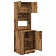 vidaXL Buffet de cuisine avec 2 pcs Bois ancien 60 x 50 x 180 cm - Tabac - Voir 5