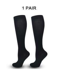 1/3/4/6/8 Pairs, Available In Black, Beige, White, Blue, Gray, Unisex Copper Ion Compression Socks For Running, Cycling, Nursing, Suitable For Sports, Autumn - Multicolor - View 14