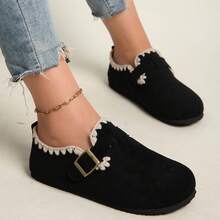 New Autumn Large Size Women's Shoes Soft Sole Single Shoes Versatile Flat Lace-Up Casual Sneakers - 黑色 - 查看 3