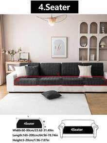 1 tấm bọc ghế sofa co giãn, chống trượt, phủ toàn bộ bề mặt ghế, phù hợp cho mọi mùa, chất liệu vải dày dặn, có thể giặt máy, chống bụi, thân thiện với thú cưng, trang trí nhà cửa, có thể điều chỉnh cho ghế sofa góc, phòng ngủ, văn phòng, phòng khách 1/2/3/4 chỗ ngồi. - Màu xám đen - Xem 13