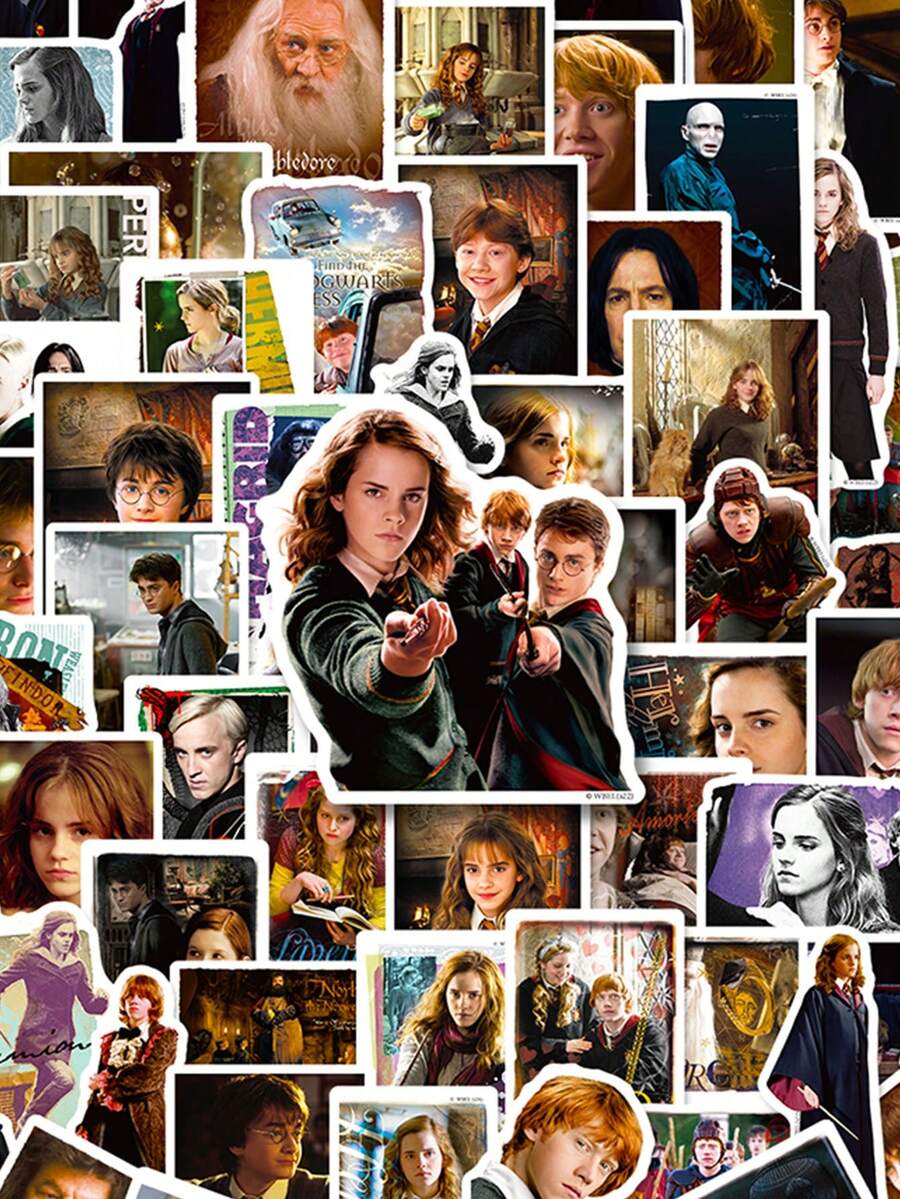 Harry Potter Bộ 100 miếng dán vinyl hình các nhân vật phim  kinh điển, chống nước, quà tặng phong cách vintage cho bình nước, hành lý, laptop, ốp lưng điện thoại, sổ tay, miếng dán vui nhộn số lượng lớn dành cho thanh thiếu niên và người lớn [Được cấp phép chính thức] - Nhiều màu - Xem 1