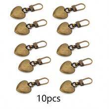 5pcs/10pcs Heart-Shaped Multi-Purpose Metal Detachable Zipper Pulls Replacement Zipper Sliders Repair Kit, For Luggage, Handbags, Backpacks, Jackets - Multicolor - View 16