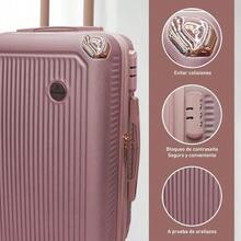 Juego de Equipaje de 5 piezas con Ruedas 360º y Asa Telescópica Maleta Ligera ABS + PC Hardshell Maleta 12/14/ 20/24/ 28 pulgadas Adecuado para el Hogar - Oro Rosa 8166 - Multicolor - Ver 3