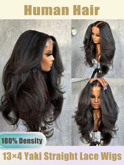 Peluca de cabello humano rizado y liso con encaje transparente de 13x4 pulgadas, con cabello de bebé, densidad de 180%, peluca frontal de cabello humano virgen brasileño sin pegamento de 36 pulgadas, peluca lisa y rizada de encaje pre cortado y pre arrancado para mujeres, color negro, longitud de 8 a 36 pulgadas (pelucas bob de 8 a 16 pulgadas)