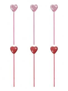 6支/20支心形人造花，情人节人造花卉，闪亮爱心，非常适合客厅、卧室、公寓和酒店装饰，餐桌中心装饰，适合婚礼、约会、情人节、周年纪念日、订婚、母亲节派对礼物。 - 彩色 - 查看 11