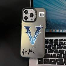 Luxury Phone Case with Letter V, Matte Anti-drop Phone Case, Decorative Protection Compatible with iPhone, Case - Durchscheinend schwarz - Übersicht 1