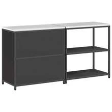 vidaXL Ensemble de rangement Cuisine 2 pz Noir Acier laminé à froid - nero - Visualizzare 11