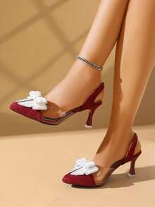 Sandal cao gót dành cho thanh thiếu niên - Đỏ - Xem 2