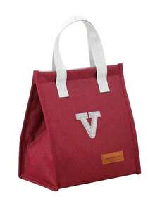 1pc A-Z Letter Large Capacity Hook And Loop Sealed Travel Portable Lunch Bag, Handbag, Outdoor Insulated Lunch Box Bag, Suitable For Work, Office, School, Waterproof, Keeps Food Fresh And Warm, Aluminum Foil Insulation Container, Suitable For Outdoor Dining, Work , Home, Restaurant, Beverages, Candy, Fruit, Pastries, Snacks, Nuts, Lunch Bag - Multicolor - View 44