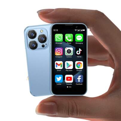 SOYES Descarga la aplicación a través de Wi-Fi. Mini teléfono de juguete con pantalla táctil HD de 3.0 pulgadas, ideal para niños. Batería pequeña de 1000 mAh, fácil de usar para los niños. 2 GB de RAM + 16 GB de ROM. Teléfono de respaldo. El mejor regalo creativo. Permite tomar fotos y jugar.