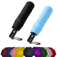 Two Packs Auto Open & Close Small Travel Umbrella Compact For Backpack-Umbrellas For Rain, Lightweight Strong Mini Portable Umbrellas For Men And Women.. (Black & Light Blue, 2 Pack),42Inch-2Packs,Black&LightBlue - Hitam & Biru Muda - View 1
