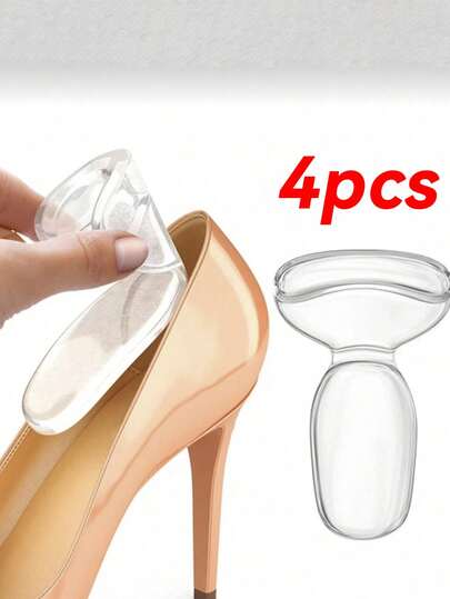 2 双柔软舒适的硅胶鞋跟垫，二合一鞋跟保护套，可裁剪以适应高跟鞋