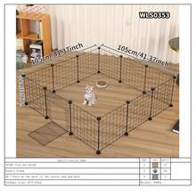 Modular Iron Wire Mesh Pet Fence, Easy Assembly Indoor Cat/Rabbit/Dog Enclosure, Anti-Escape Barrier