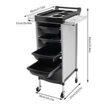 SENDERPICK Multi-Functional Salon Trolley Hairdressing Shelf With Wheels Salon Trolley 6-Tier Drawer-Type - White and Black - View 11