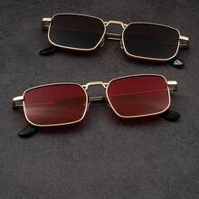 New Steampunk Square Glasses Men's Fashion Glasses Women's Style - màu xanh da trời - Xem 9