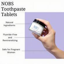 Toothpaste Without, Nano Hydroxyapatite With NOBS, Fluoride & Plastic Free, E.C.O & Travel Friendly Size, Remineralizing Chewable Toothpaste Tabs - 白色 - 查看 5