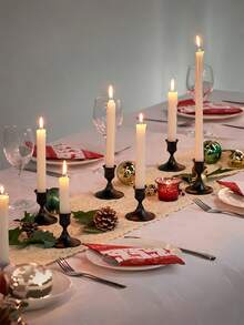 2/4/6/12pcs Cone Candle Holders, Gold/Black, Suitable For Tabletop Decor, Wedding Reception, Holiday Christmas Fireplace Or Home Decoration - Multicolor - View 7