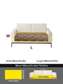1pc Vintage Bohemian Style Small Diamond Pattern Sofa Cushion, Chenille Jacquard Fabric, Suitable For 1-4 Seater Sofa, All Seasons, Machine Washable. - Multicolor - View 42