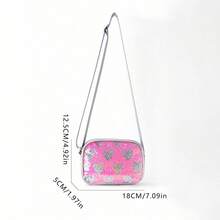 Women's Sequin Heart Shoulder Bag Fashionable Zip Up PU Crossbody Bag For Shopping, Party, Travel - 粉色 - 查看 7