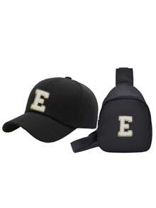 2PCs Children Baseball Hat With Mini Bag Boys Girls Camping Hat Anti-UV Strap Kids Bucket Hat Headwear For 3-8 Years Old Baby - Black - View 8