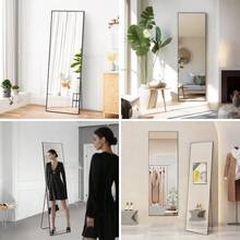 CONCETTA 59x16 Rectangle Full Length Mirror, Full Body Standing Mirror Floor Mirrors, Black - 預設 - 查看 2