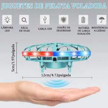 Spinner Volador, Spinner Volador con Luz LED, Juguete de bola voladora giratoria, 360​​° Pelota Voladora Juguete para Niños, Bola Mágica Recargable con USB, Regalo para Día del Niño, Cumpleaños, Verde,37642702 - Verde militar - Ver 2