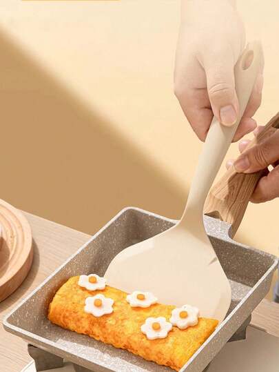 1pc Heat-Resistant Silicone Egg Pancake Spatula, Suitable For Cooking Omelets, Pancakes, Fruit Pancakes, Towel Rolls And More