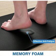 &Tapete de Cocina 2PCS Tapete Antifatiga Cocina Alfombrilla de Cocina Resistente al Agua y al Aceite Tapetes Confort para Estar de pie para Cocina Familia Oficina Piso Negro 44x70CM+44x120CM - Multicolor - Ver 4