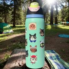 32oz Stainless Steel Vacuum Insulated Coffee Mug, Portable Travel Cup, Suitable For Car, Office, Home, And Camping.  A Stylish And Attractive Beverage Cup, Durable Household Container,  And A Perfect Companion For Outdoor Travel. Available In Various Cartoon Designs. - 淺藍色 - 查看 2