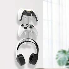 1PC Acrylic Wall-Mounted Gaming Controller And Headset Holder Adhesive-Free Universal Mount Transparent Display Stand, Designed For Gamers Home Gaming Room Decor - Multicolor - View 9