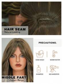 7JHH WIGS 优雅的30英寸超长蜜金色卷发假发，专为女性设计 - 蓬松的合成波浪假发，带有刘海，自然逼真的优质丝滑耐热纤维，金色挑染，适合日常佩戴、办公室或音乐节等场合，也是送给母亲的精美礼物。 - 挑染金色 - 查看 8