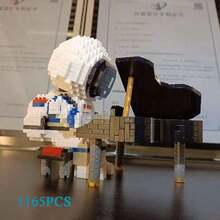 Eternal Flower Piano Building Blocks Set, Creative Musical Instrument Model Collection Kit, Small Particle Piano Series Building Block Model, Home Desktop Decor Gift For Women, Suitable For Imaginative Building And Display, No Lighting Included - Multicolor - View 11