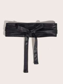 1pc Plus Size Black Waist Cincher Belt, Elegant Match For Evening Gown, Formal Dress, Wedding, Party, Gift Summer, School Fall, Autumn, Halloween - 黑色 - 查看 10