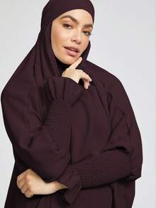 Bộ khăn trùm đầu Khimar thoáng khí và thân thiện với da, phù hợp cho phụ nữ Hồi giáo cầu nguyện và mặc hàng ngày, mọi mùa. - Nhiều màu - Xem 5