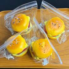 Realistic Hamburger Shaped Silicone Slow Rebound Toy, Creative INS Style High-Quality Stress Relief Gadget, Slow Rebound Squeeze Toy, Perfect Gift For Birthday, Ideal Gift, Surprise Gift, Holiday Gift, Seasonal Gift - Multicolor - View 3