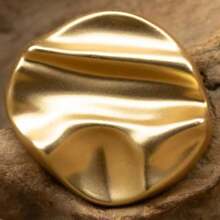5pcs 1.8cm/2.3cm Asymmetrical Geometric Gold Metal Buttons, Matte Silver Curved Buttons For Blazer, Denim, Overcoat - Multicolor - View 8