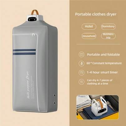 Secadora de ropa portátil, secadora compacta actualizada, mini máquina de secado rápido con temporizador ajustable y calor que reduce las arrugas, para viajes