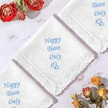 Wedding Handkerchiefs Something Blue For Bride, Mother Of The Bride Gifts Embroidered Lace Keepsake Bridal Hankies - HappyTearsOnly - View 6