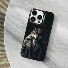 Funda de silicona mate negra Wolf Art Alpha Sigma para 15,14,13,11,MAX,12,16,17,Pro - Z5 - Ver 6